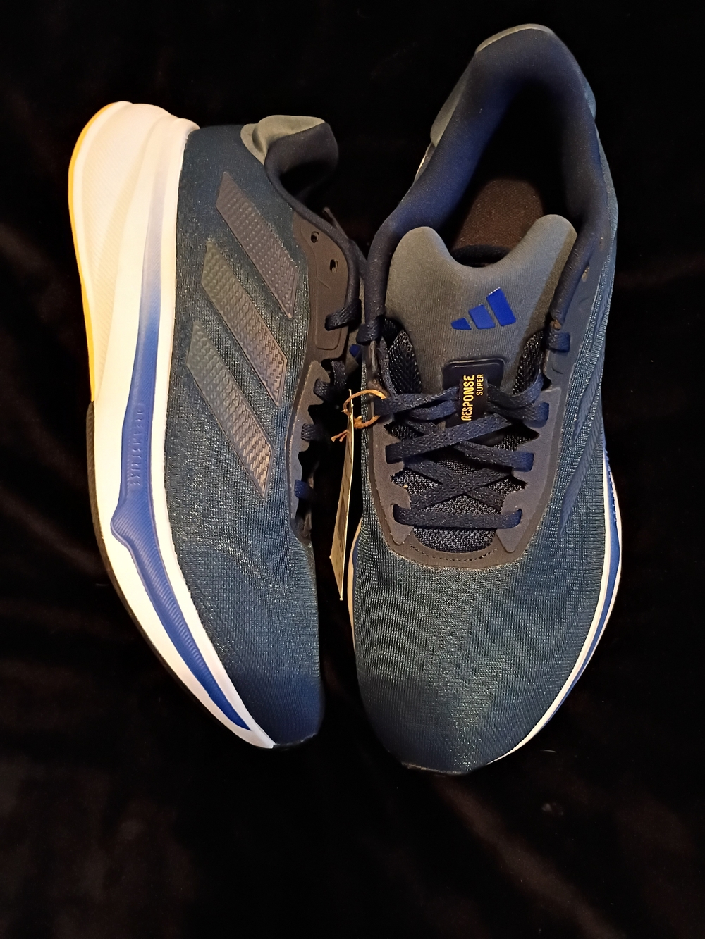 Adidas Men's Navy Blue and White Running Sneakers Size 9